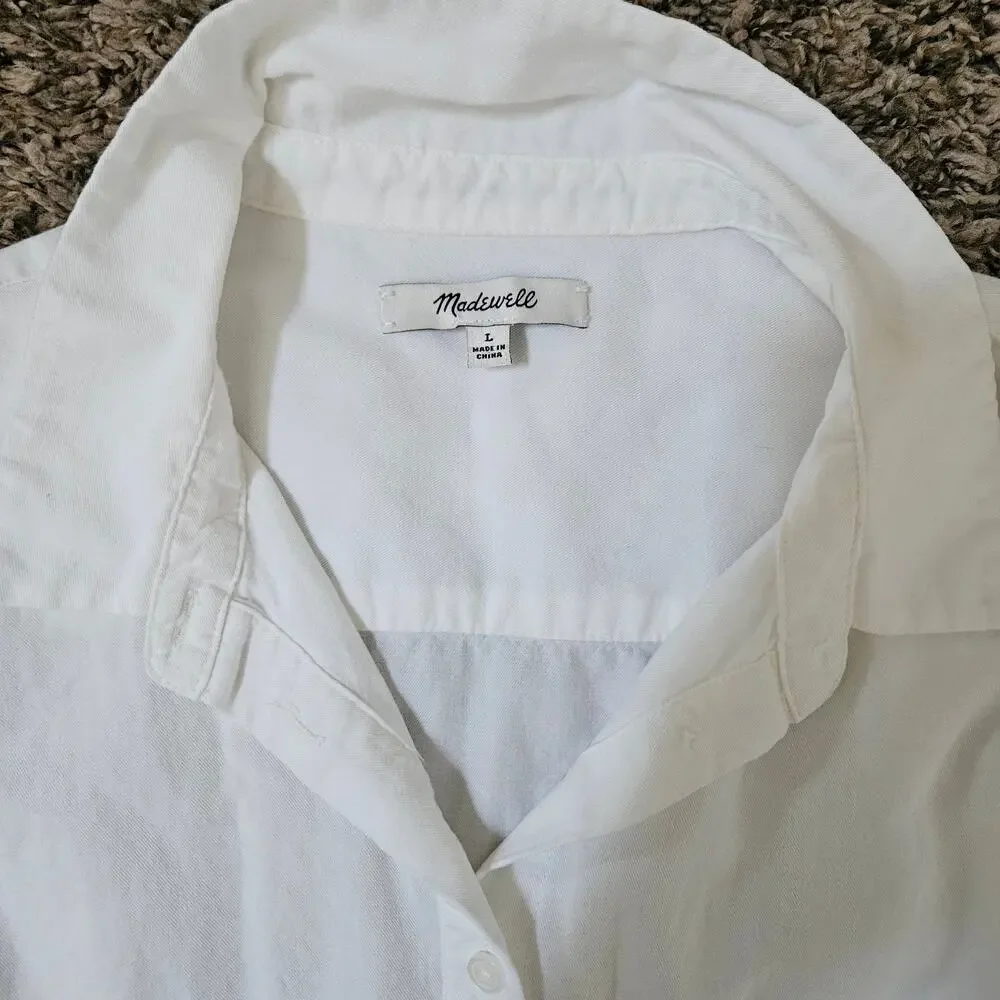 Madewell Drapey Oversized Boyshirt in Pure White Large - Picture 4 of 7
